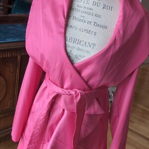 Anthro Brand Coco & Tashi Elegant Pink Women's Jacket P2P 21 Length 35 In Back